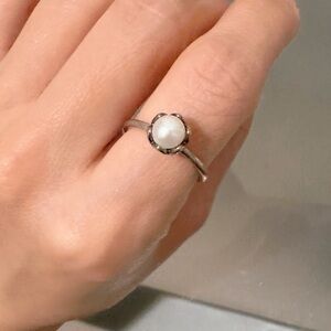 Pandora Silver Pearl Ring 56size